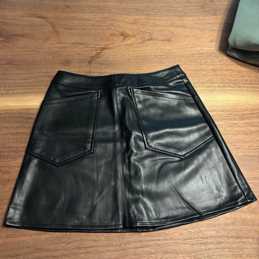Hunter and Brown Premium Black Leather Skirt